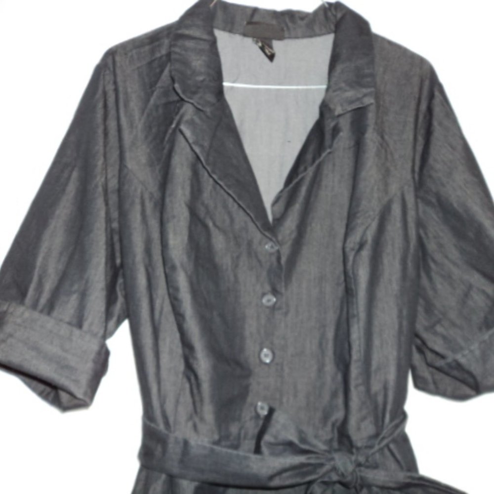 Ink Blue Button Down Dress size 24 Lane Bryant